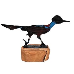 Magnificent Cast Iron Roadrunner Figurine on Stunning Shinarump Sandstone Base